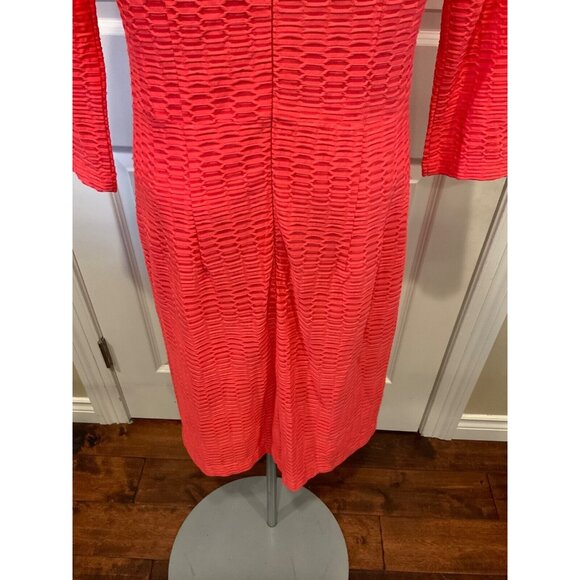 Nanette Lepore Red Textured Shift w/ 3/4 Sleeves, Size 8 - Picture 8 of 9